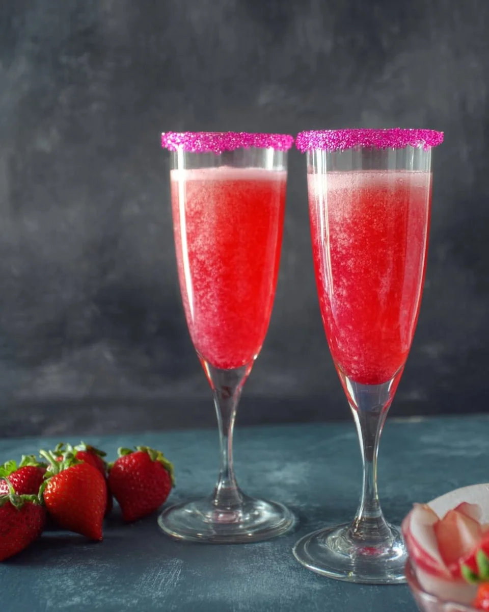 Refreshing strawberry slush mocktail served in a glass with fresh strawberries