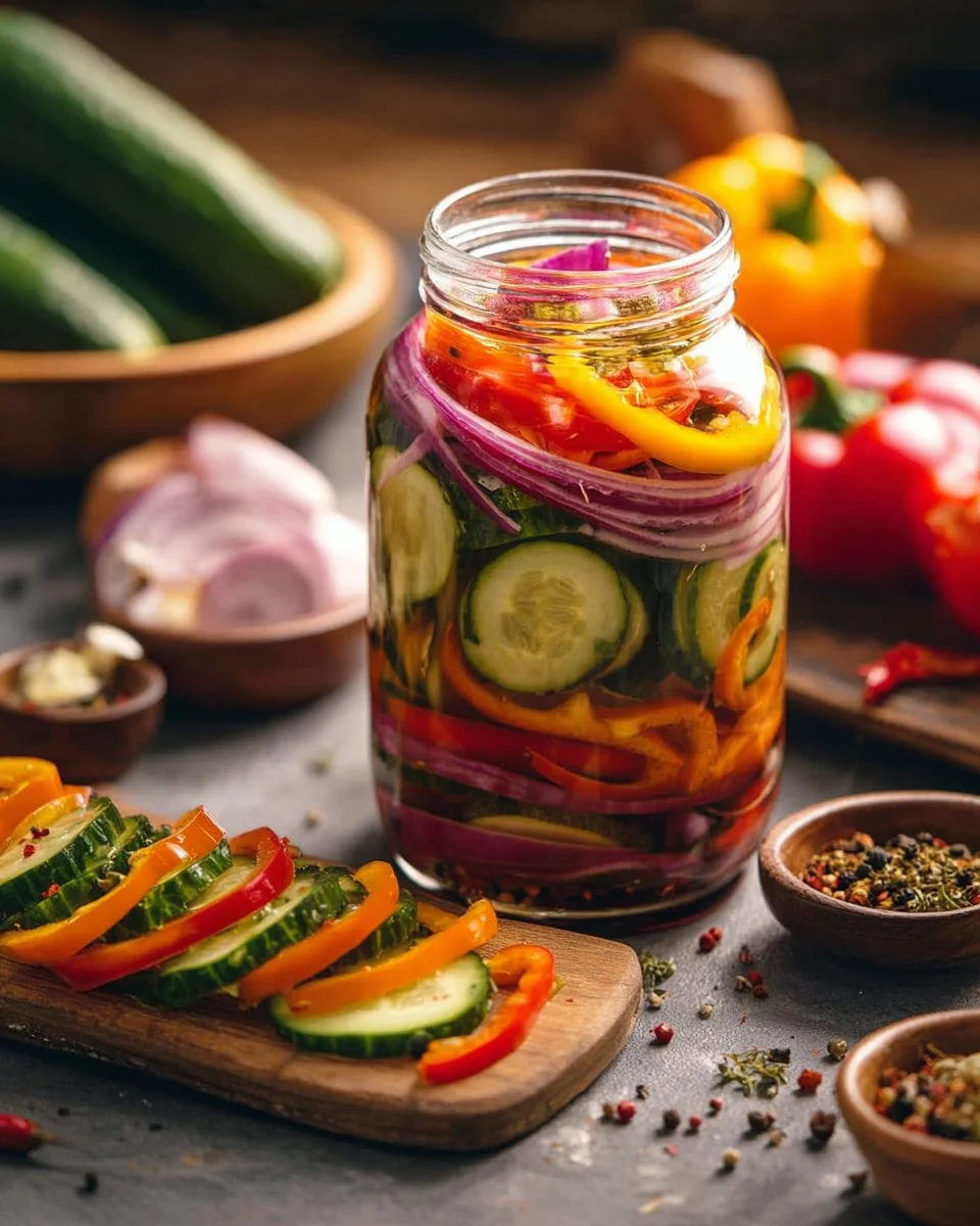 Zero-Carb Pickled Cucumber, Onion & Bell Pepper Salad