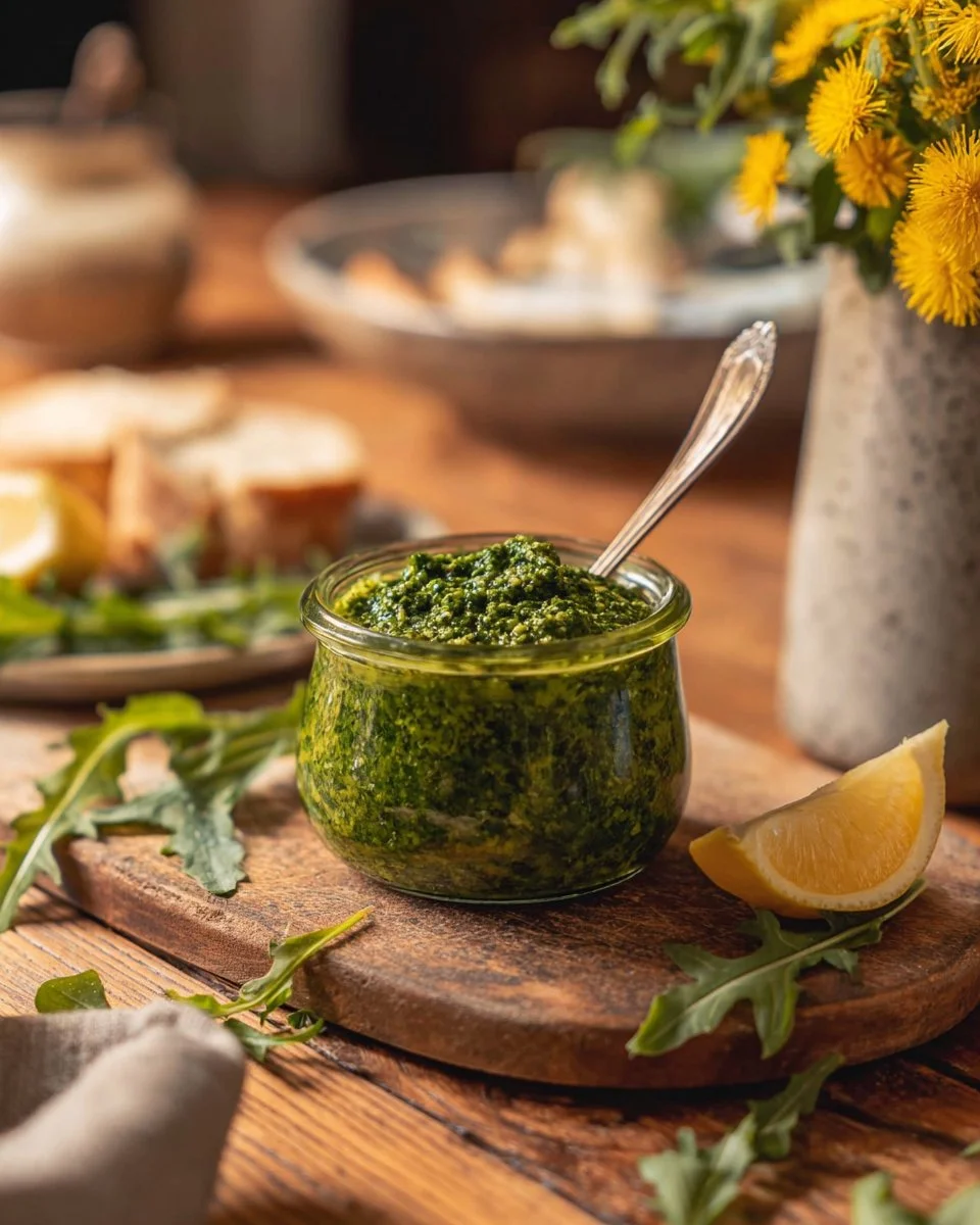 Dandelion No-Cheese Pesto: A Wild, Nutritious Plant-Powered Spread
