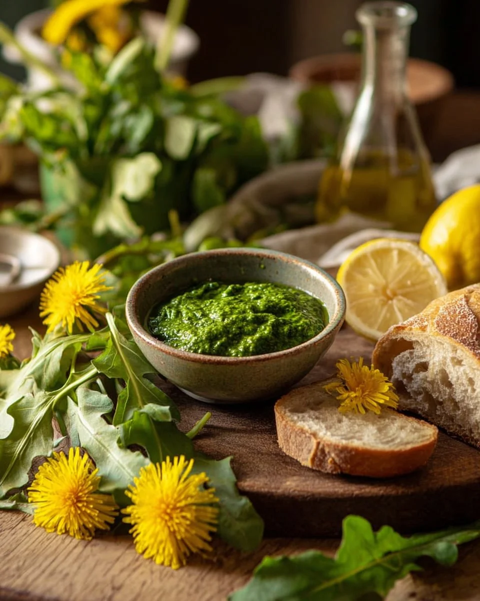 Dandelion No-Cheese Pesto: A Wild, Nutritious Plant-Powered Spread