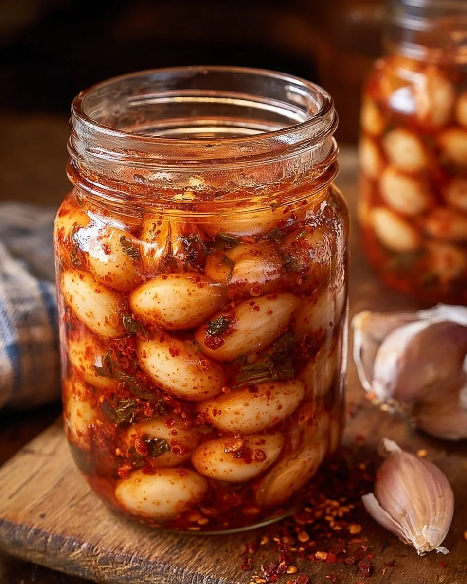 Classic Homemade Spicy Pickled Garlic