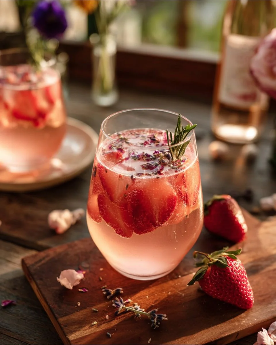Lavender Rose Strawberry Spritz