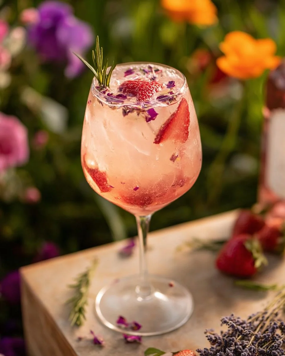Lavender Rose Strawberry Spritz