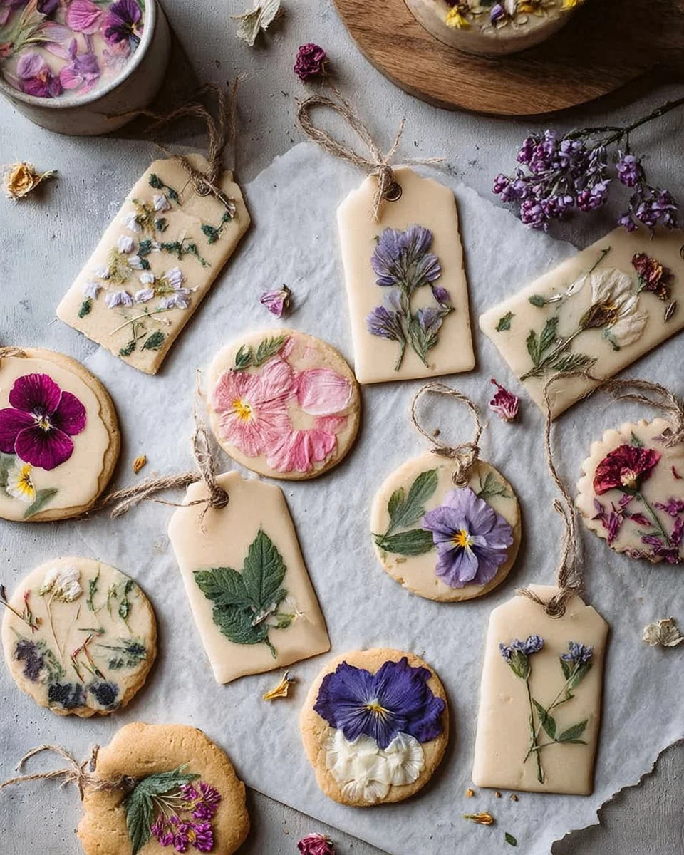 Lemon Sugar Cookies with Candied Flowers