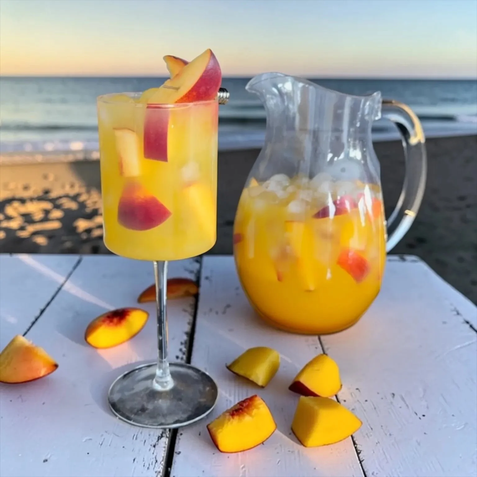 Mango Peach White Summer Mocktail Sangria