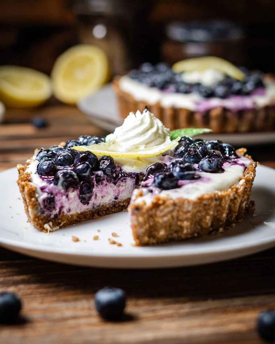 No-Bake Blueberry Lemon Cheesecake Tart