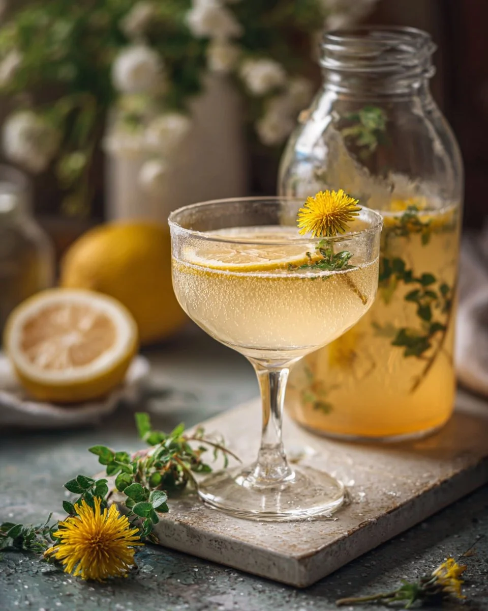 Sparkling Dandelion Lemon Elixir