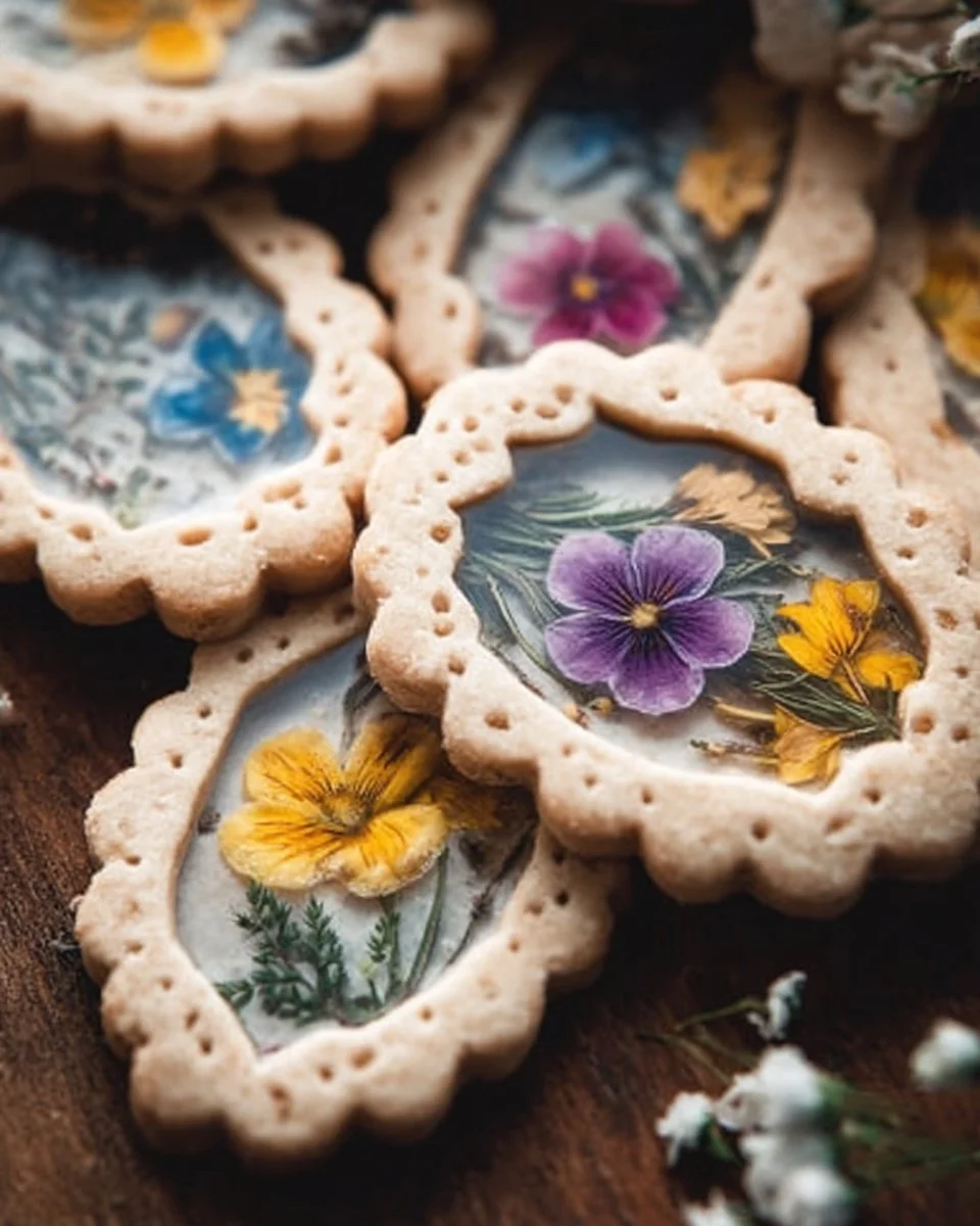 Earl Grey Stained Glass Floral Cookies Vegan Gluten Free