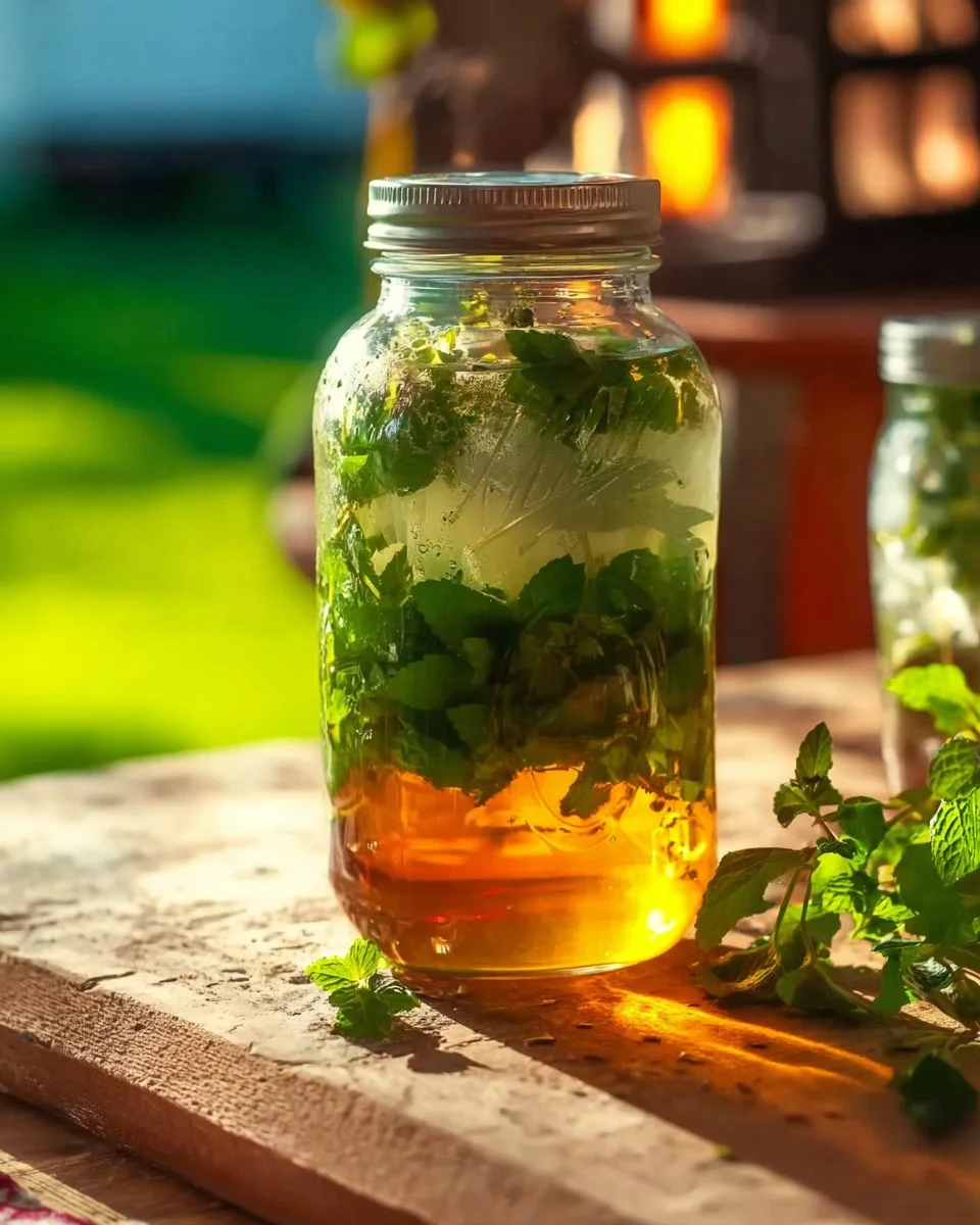 Fresh Mint Sun Tea
