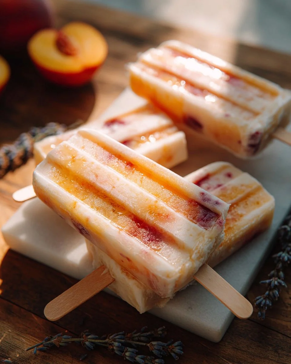 Lavender Honey Peach Swirl Pops