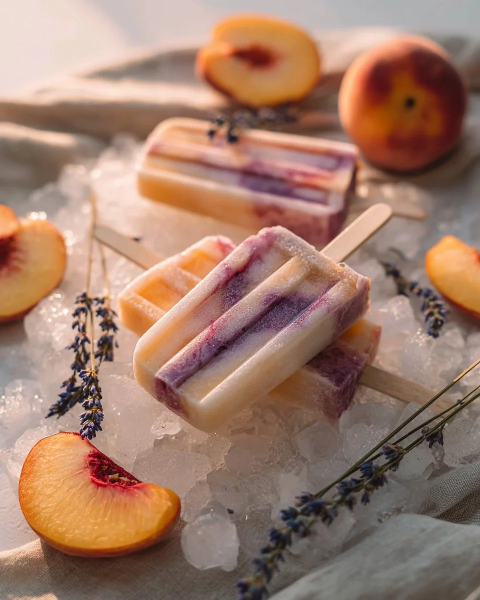 Lavender Honey Peach Swirl Pops