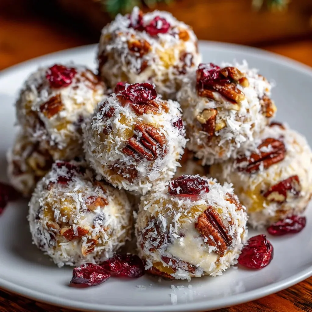 Mini Pineapple Cranberry Cheese Balls