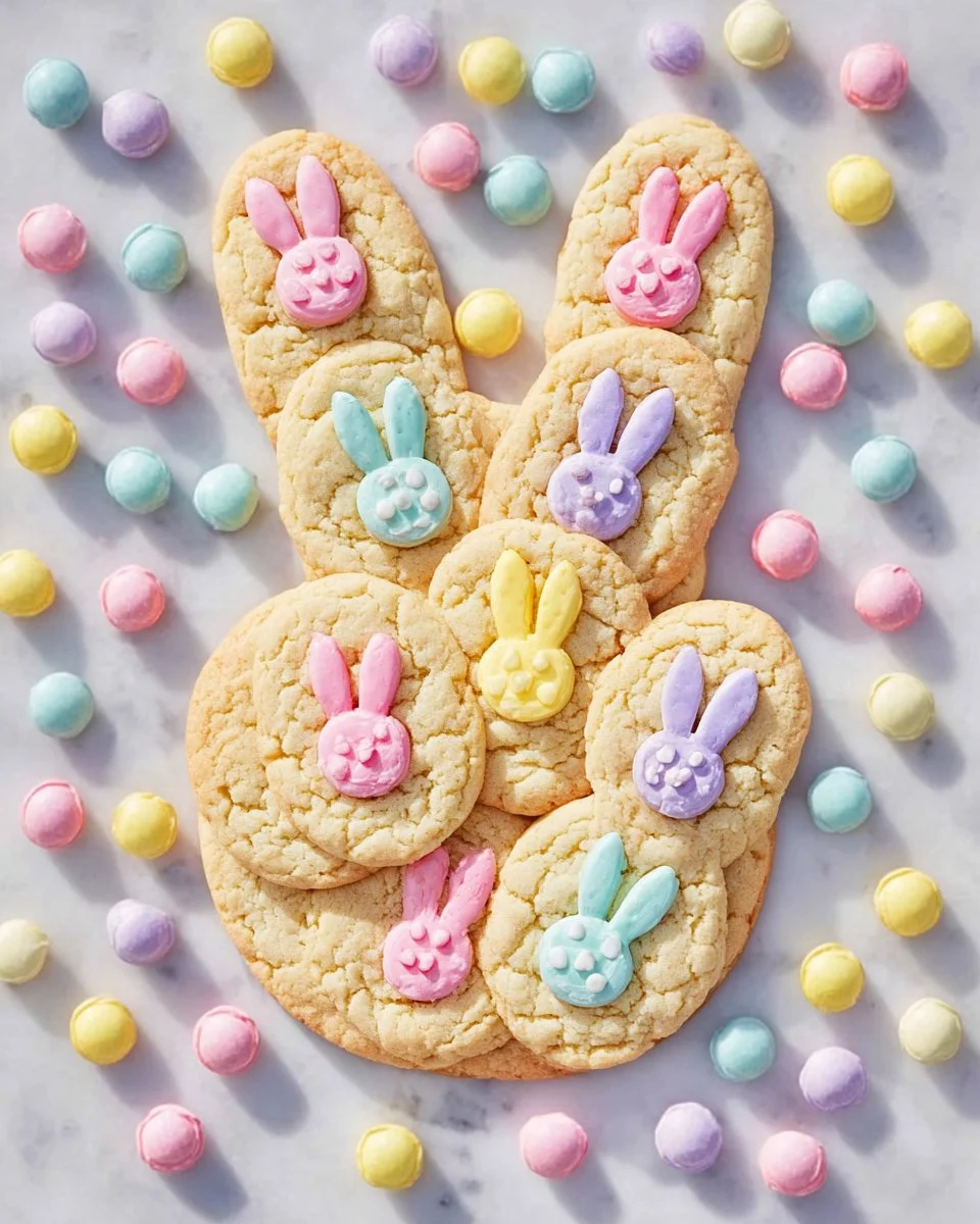 Delicious M&M Bunny Cookies, soft and chewy, perfect for Easter treats.