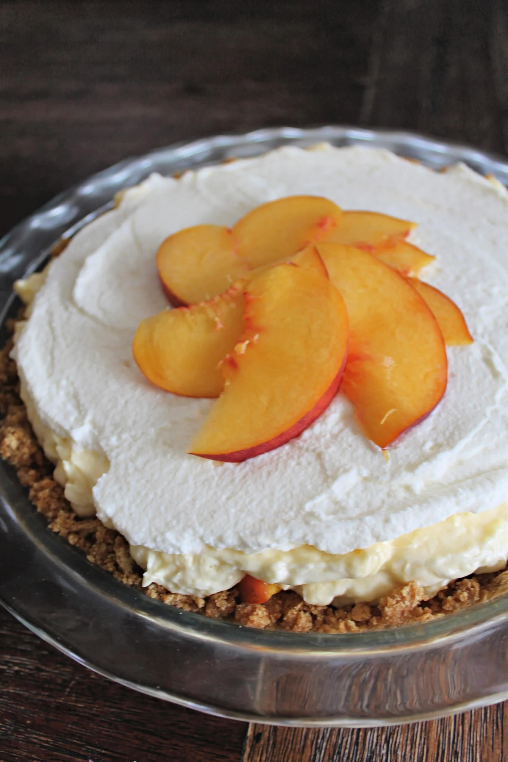 No Bake Peaches and Cream Pie