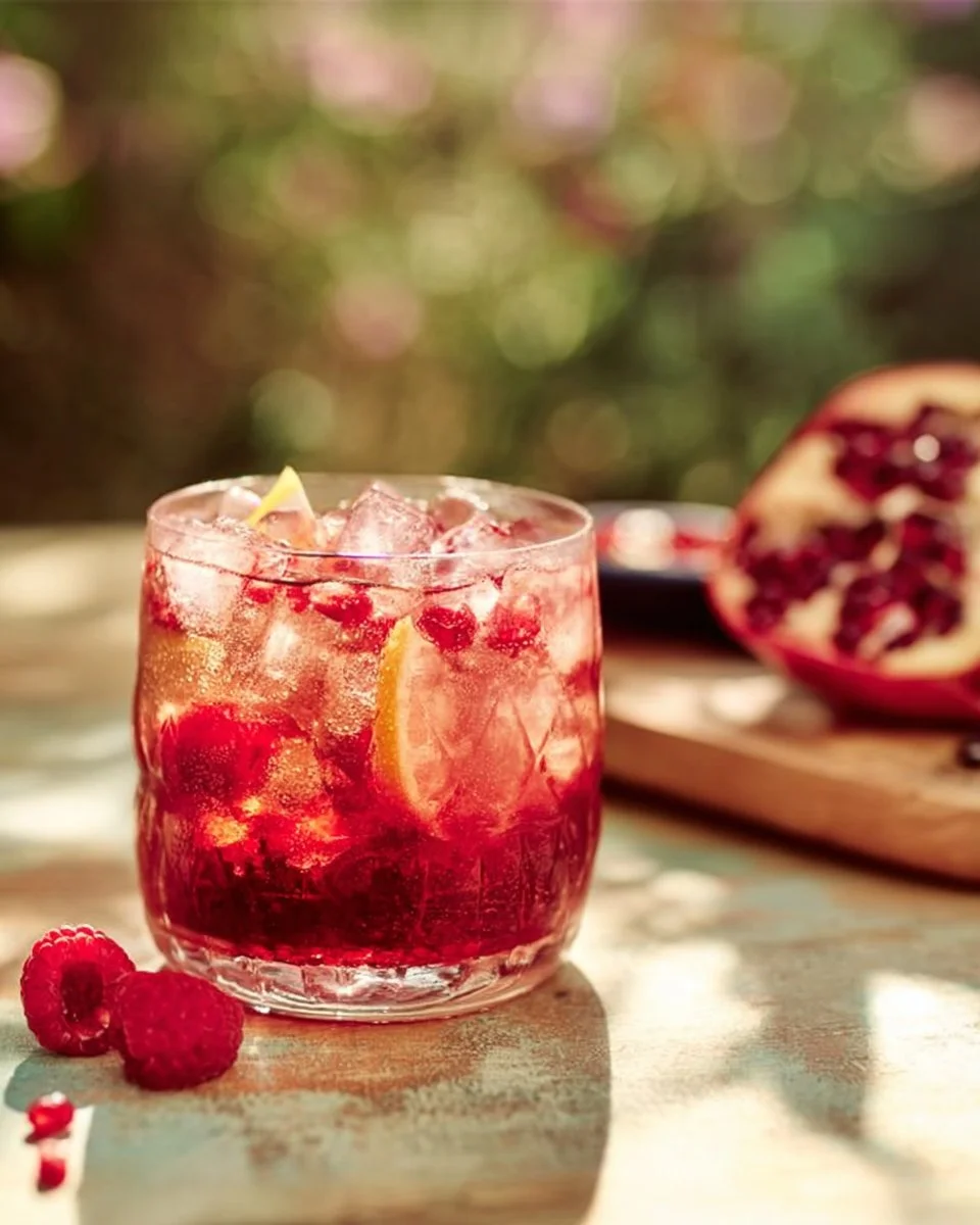 Raspberry Pomegranate Gin Fizz
