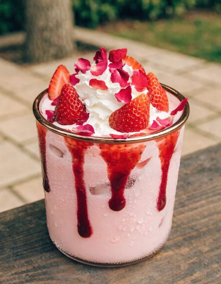 Rosewater Strawberry Cream Cooler