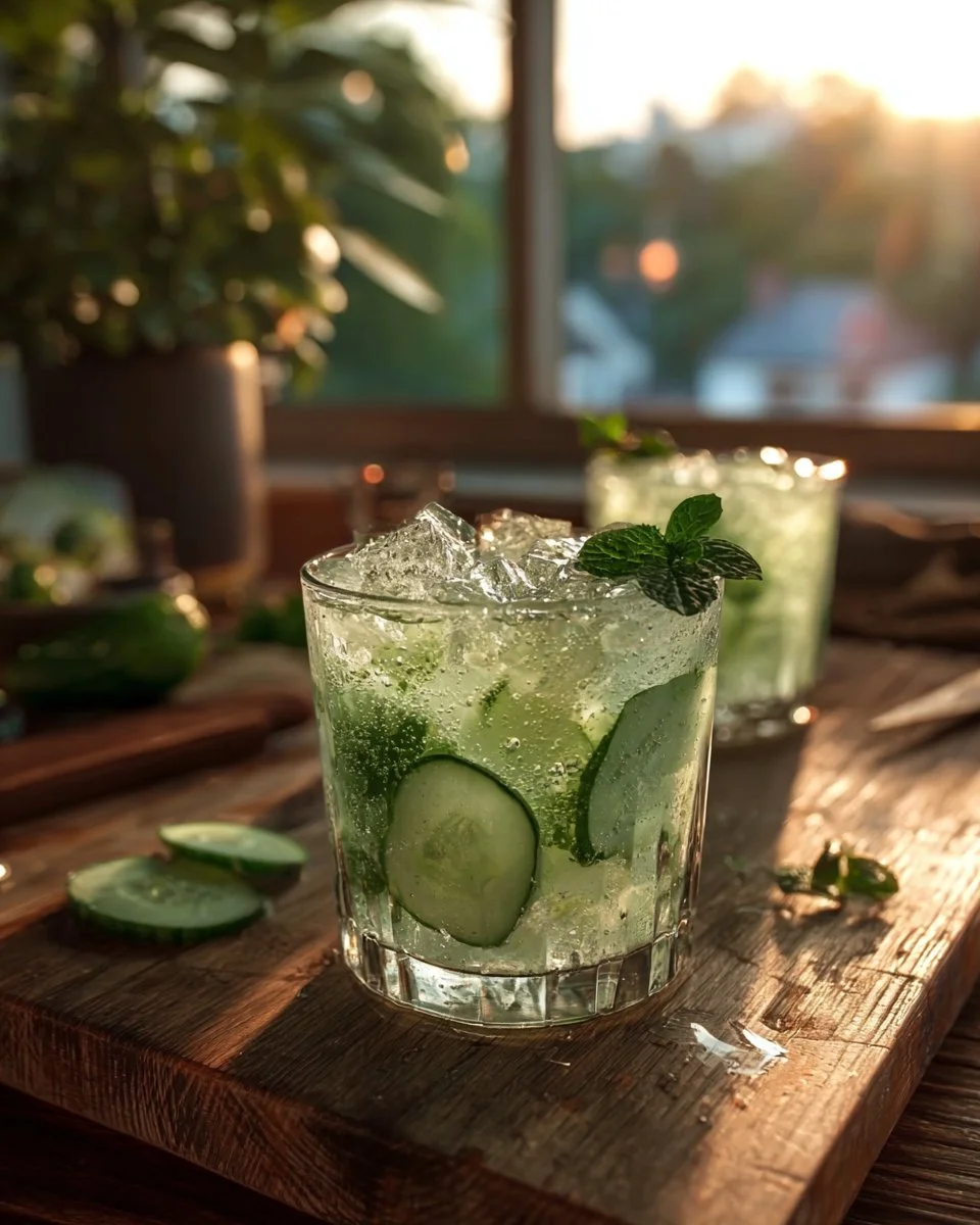 Smashed Cucumber-Mint Sprite Soda