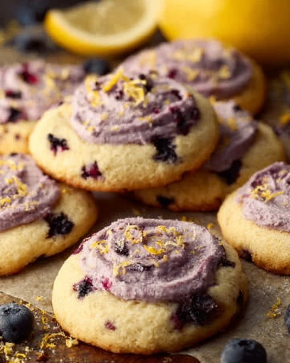 Soft Lemon Blueberry Cookies