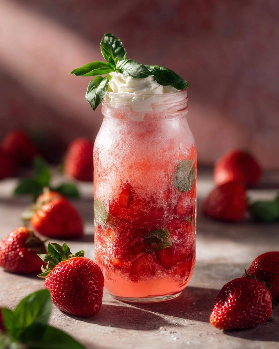 Strawberry Basil Cream Soda