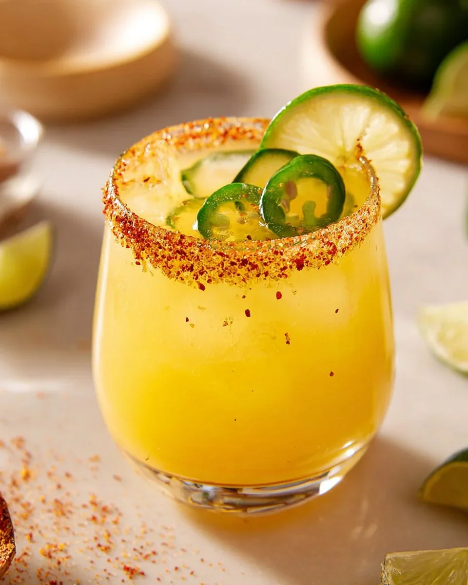 Assorted jalapeño mocktails served in glasses with fresh ingredients