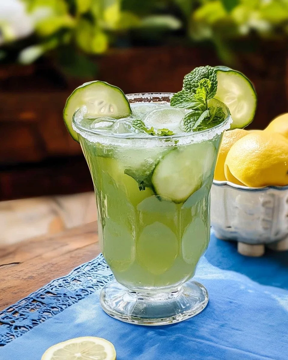 Cucumber and Mint Lemonade with Tequila