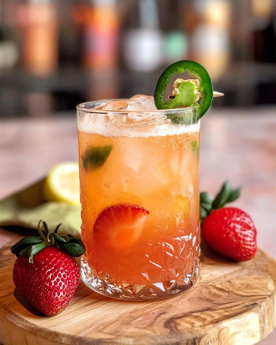Sparkling Strawberry Jalapeno Mocktail