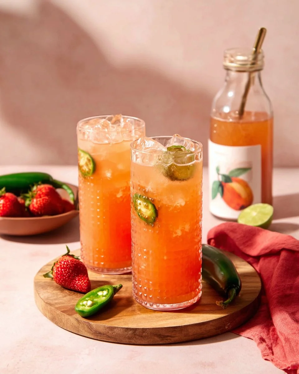 Sparkling Strawberry Jalapeno Mocktail