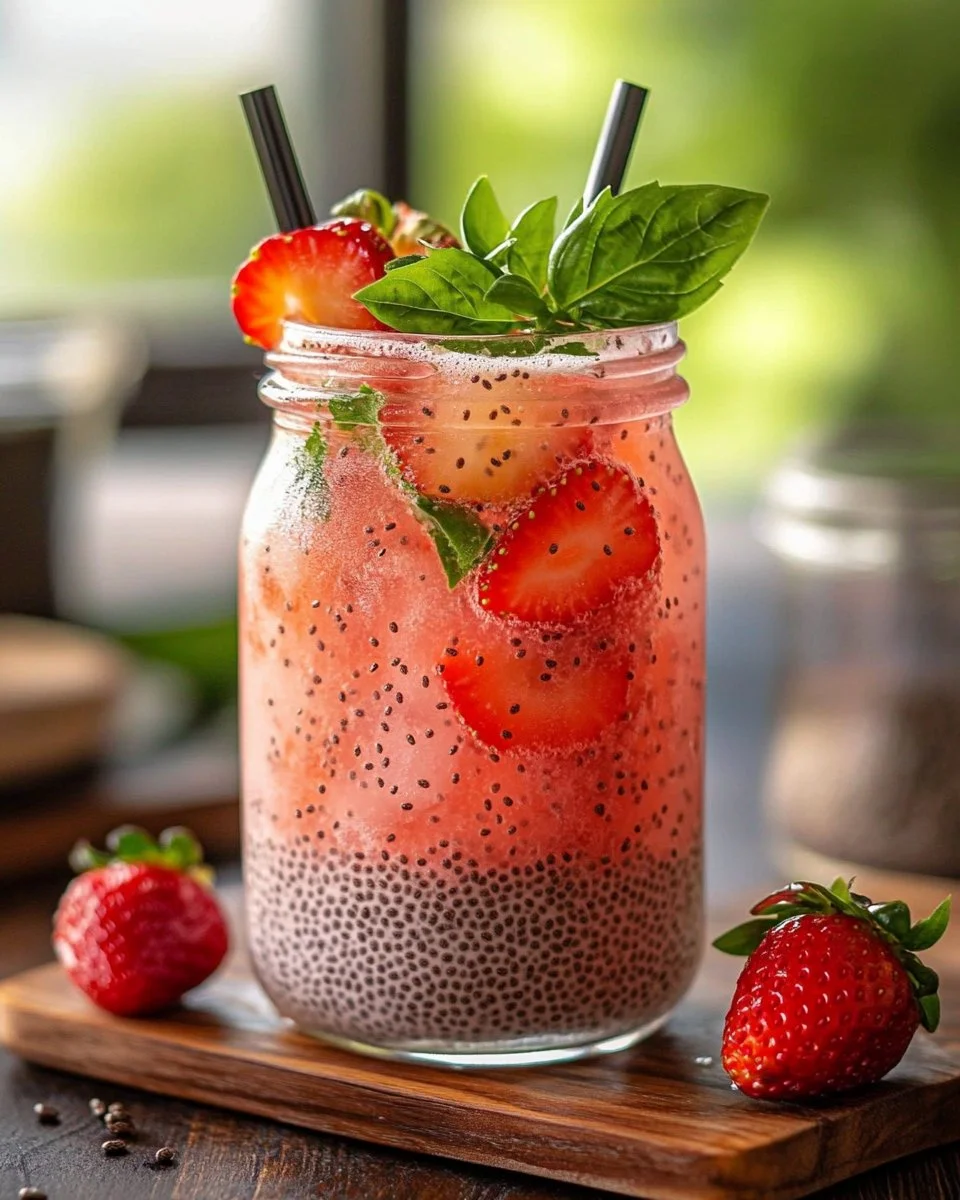 Strawberry Basil Chia Fresca