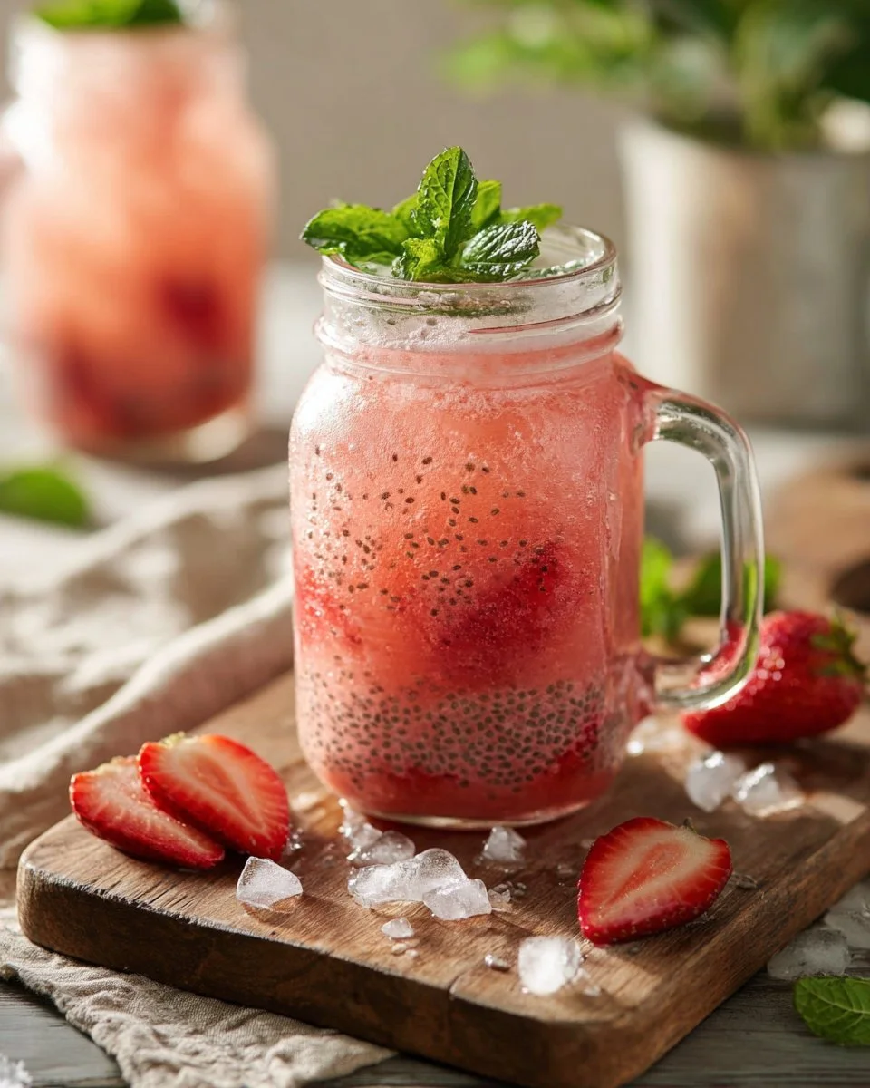 Strawberry Basil Chia Fresca