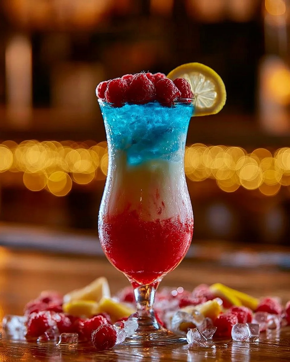 Fourth of July celebration with Raspberry America theme, featuring festive desserts.