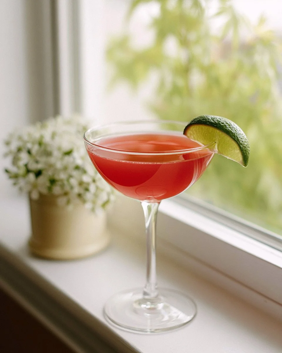 American Hero Cocktail garnished and ready to serve in a stylish glass.
