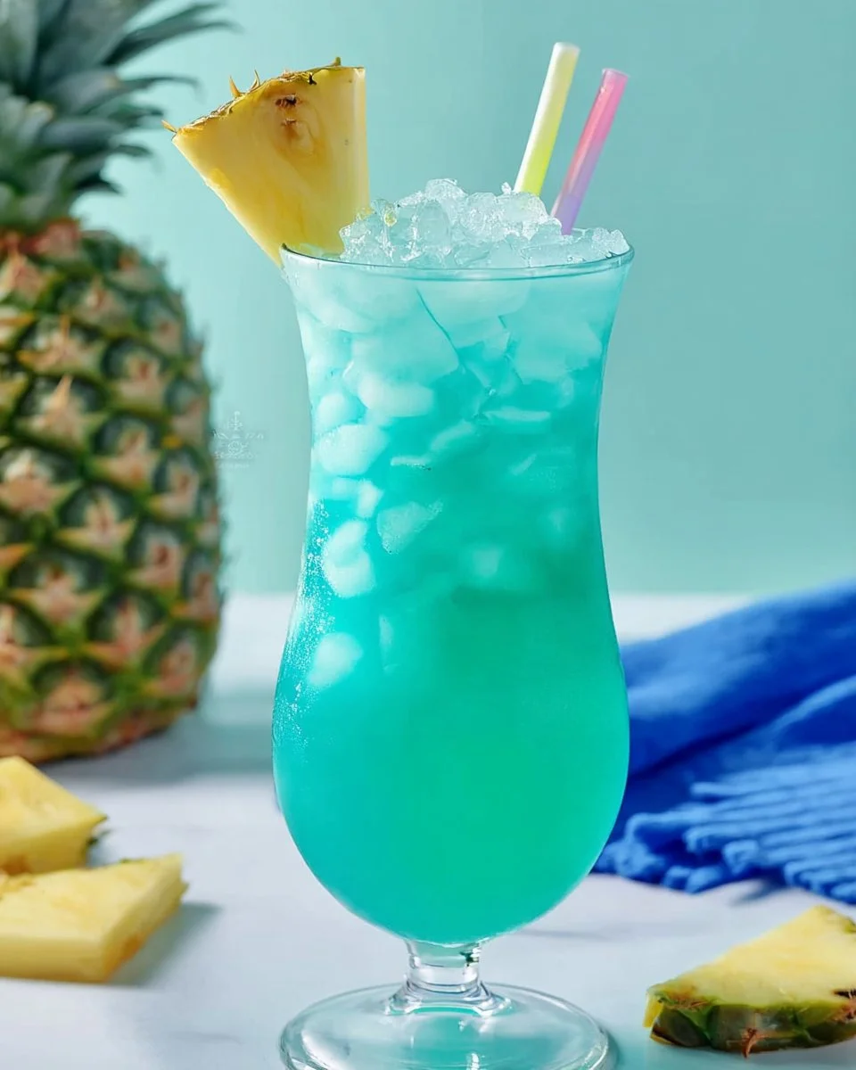 Bright blue, tropical, fruity, and made for summer sipping! 🌺🍹