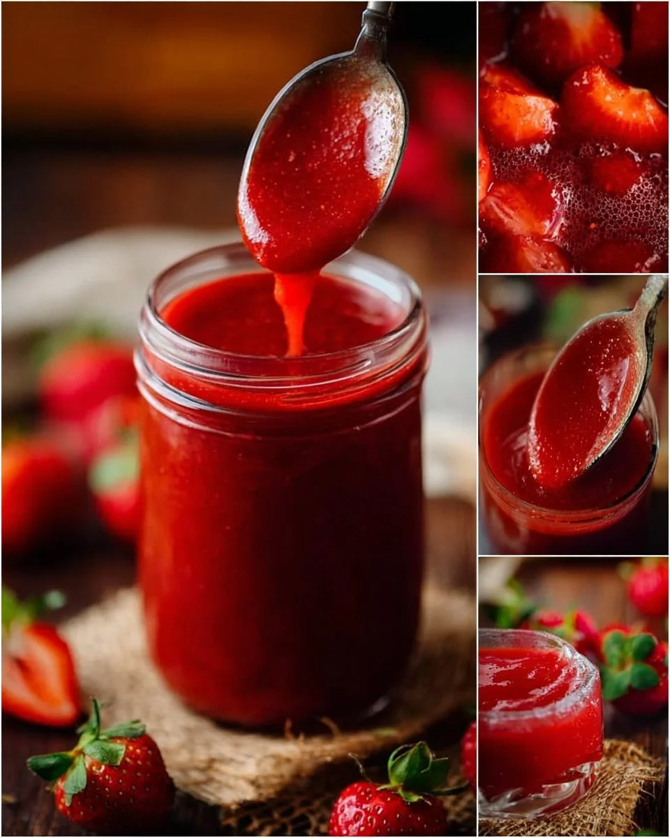 Delicious strawberry sauce made with fresh or frozen strawberries