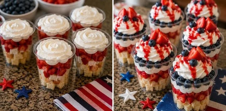 Memorial Day Strawberry Shortcake Cups