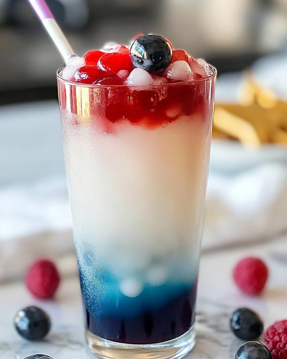 Red, White & Boba Sparkler (Easy Patriotic Mocktail Recipe)