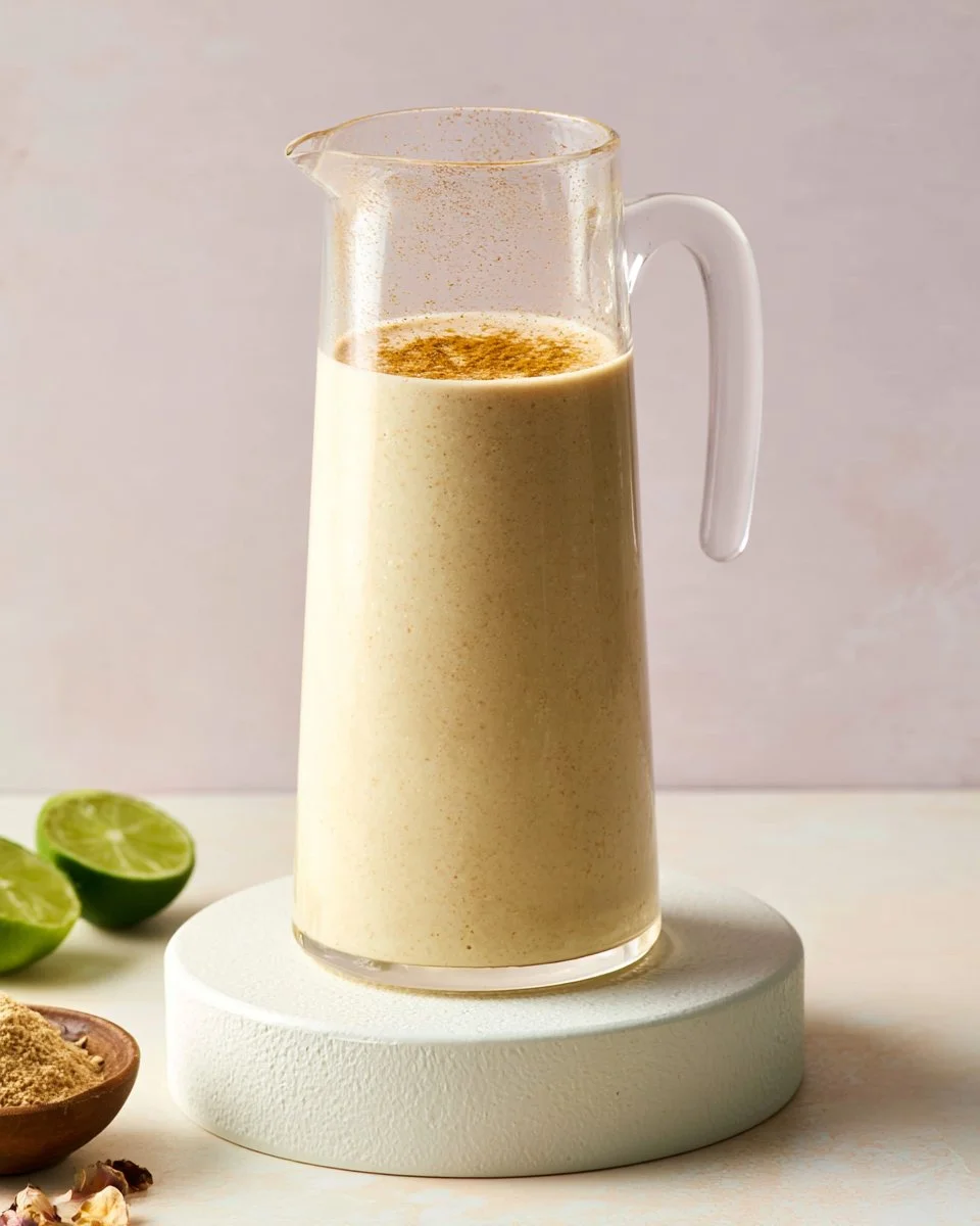 Homemade tahini dressing in a bowl with fresh ingredients