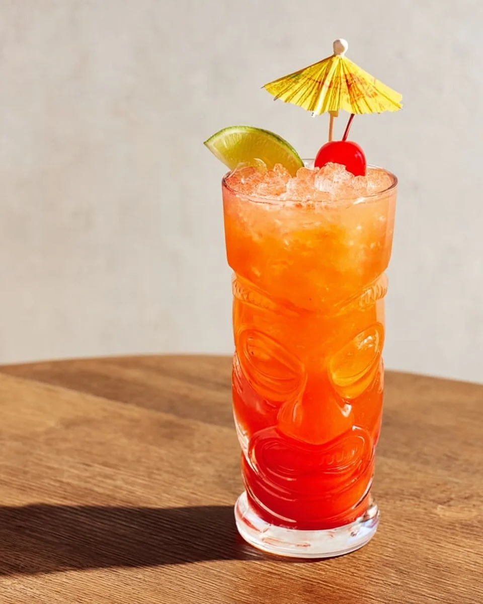 Colorful fruit punch in a glass with vibrant garnishes for a delightful drink.