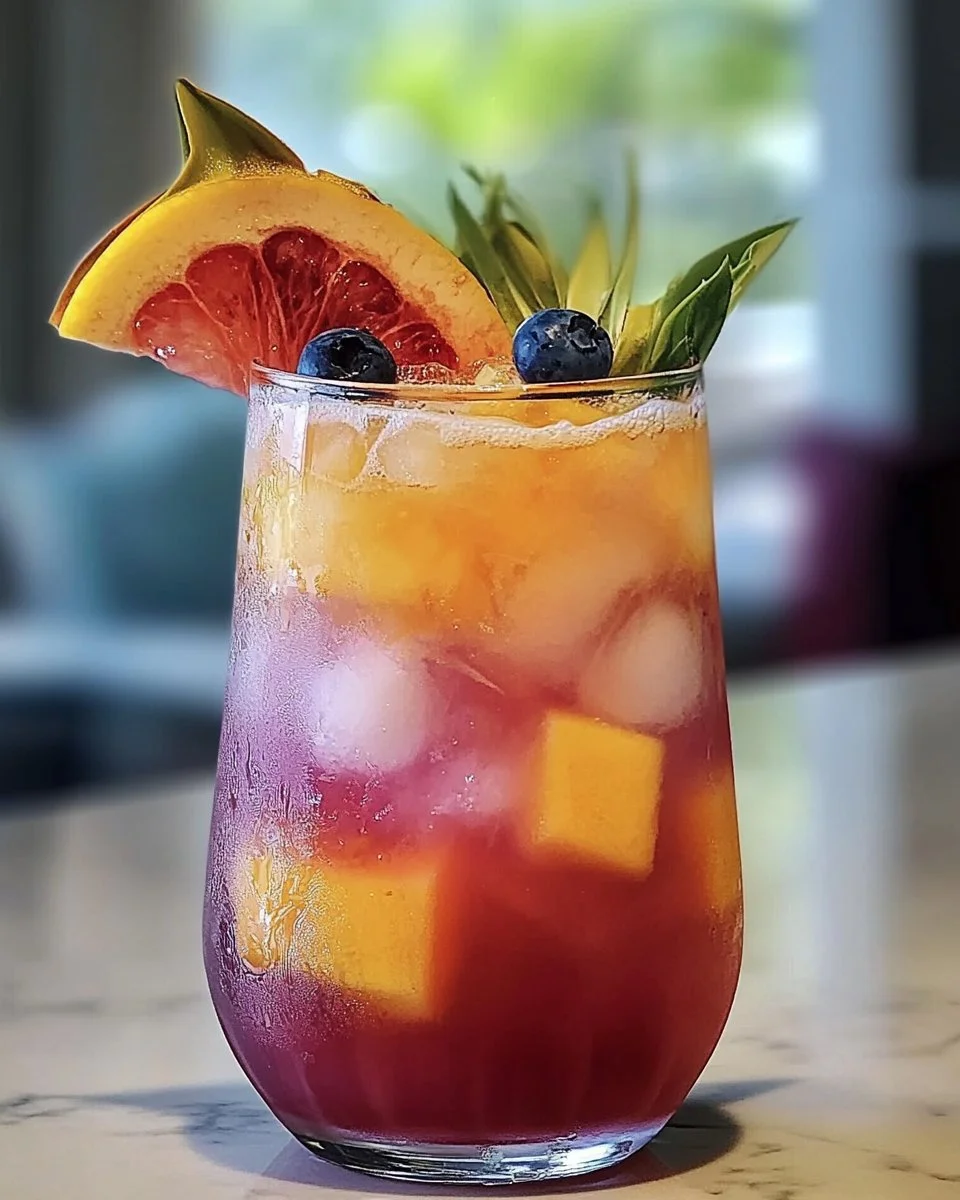 This Paradise Punch is fruity, tropical, refreshing, and dangerously easy to drink.💜🌴