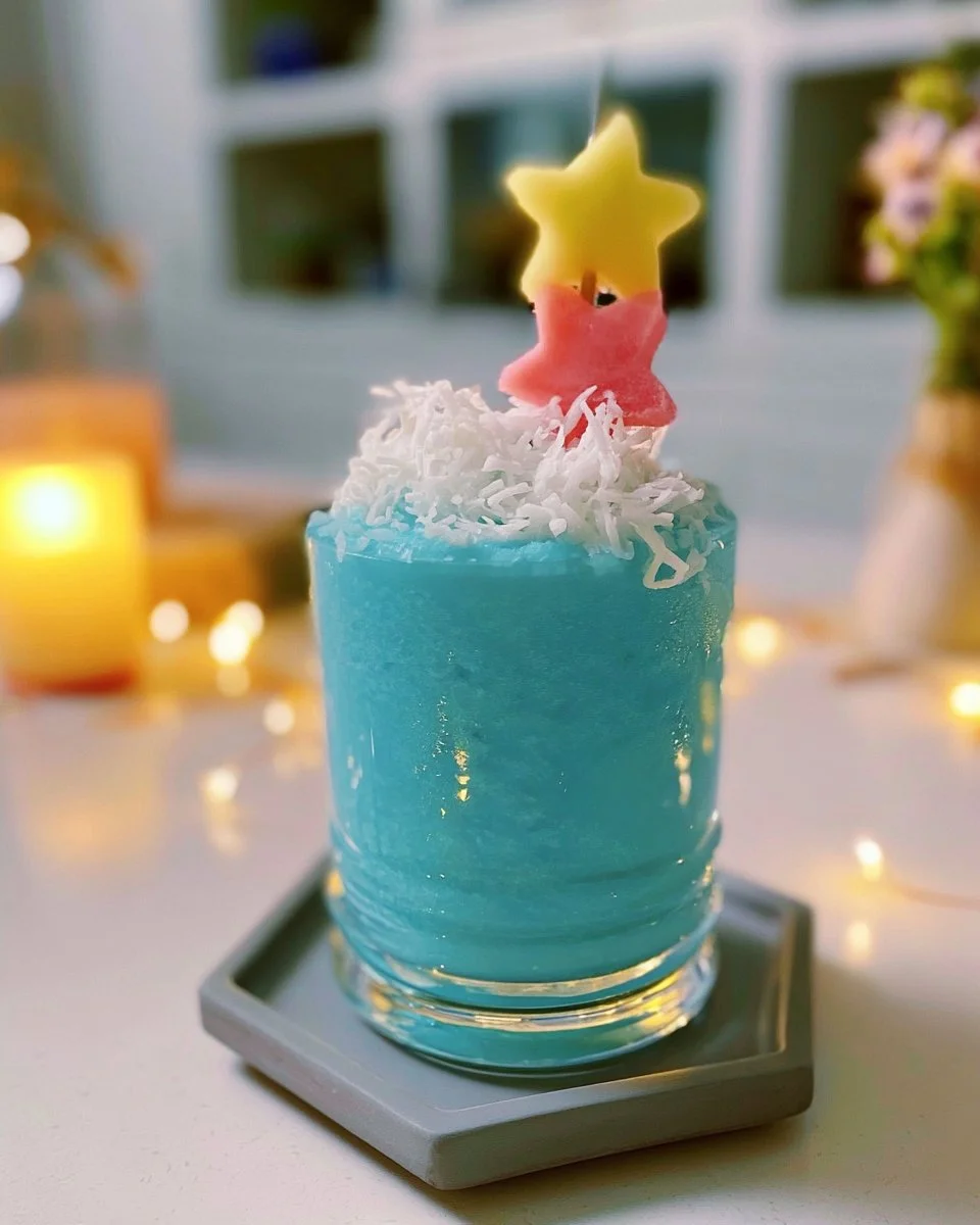 Tropical Star Cocktail served with a colorful garnish in a tropical setting.