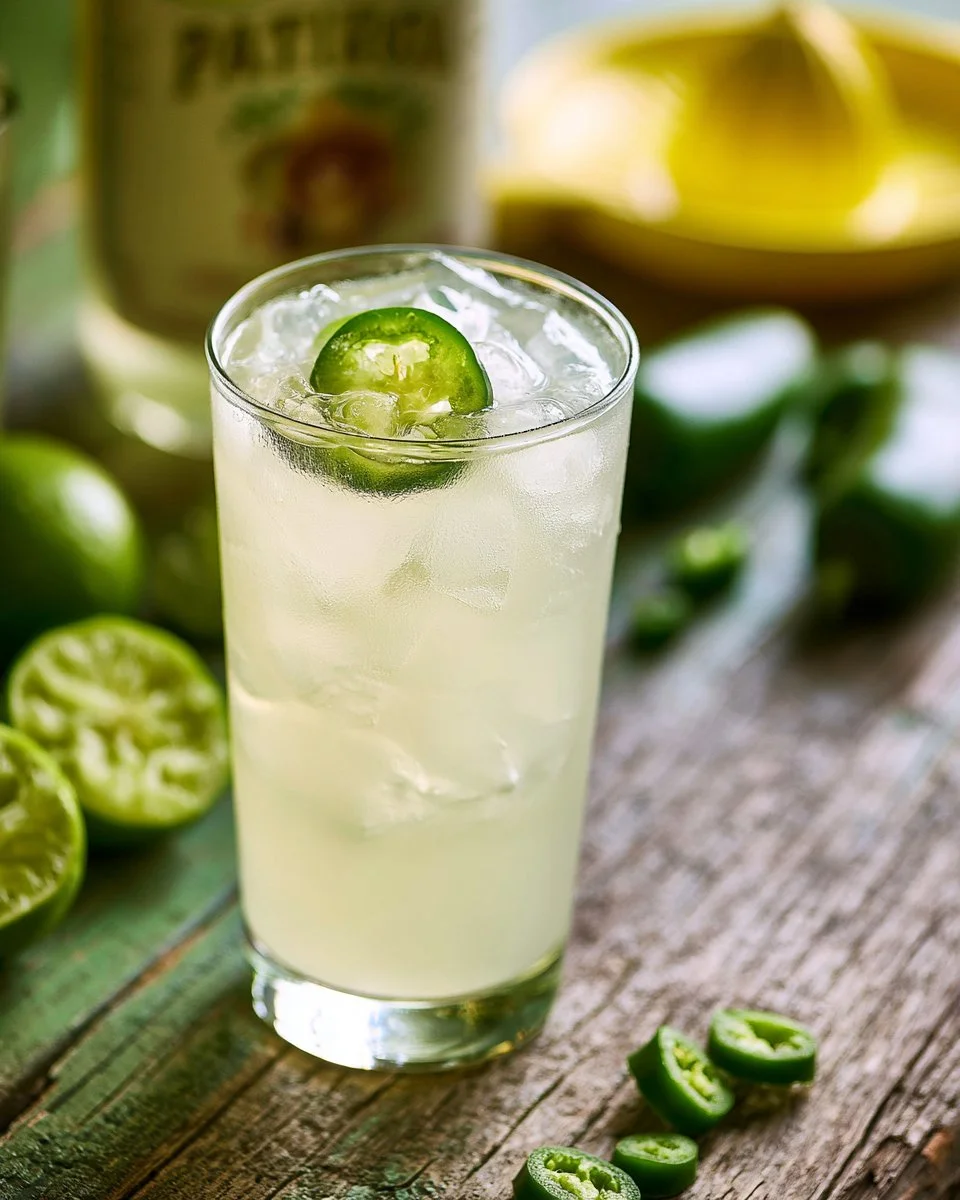 Refreshing Lime Coconut Cooler drink with lime slices and coconut pieces
