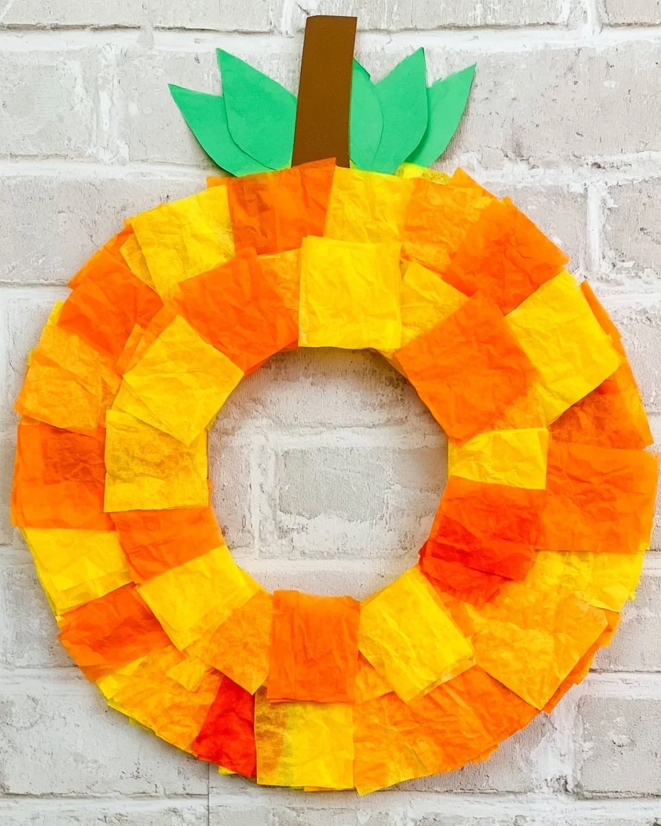 Beautiful pumpkin wreath for autumn decorations