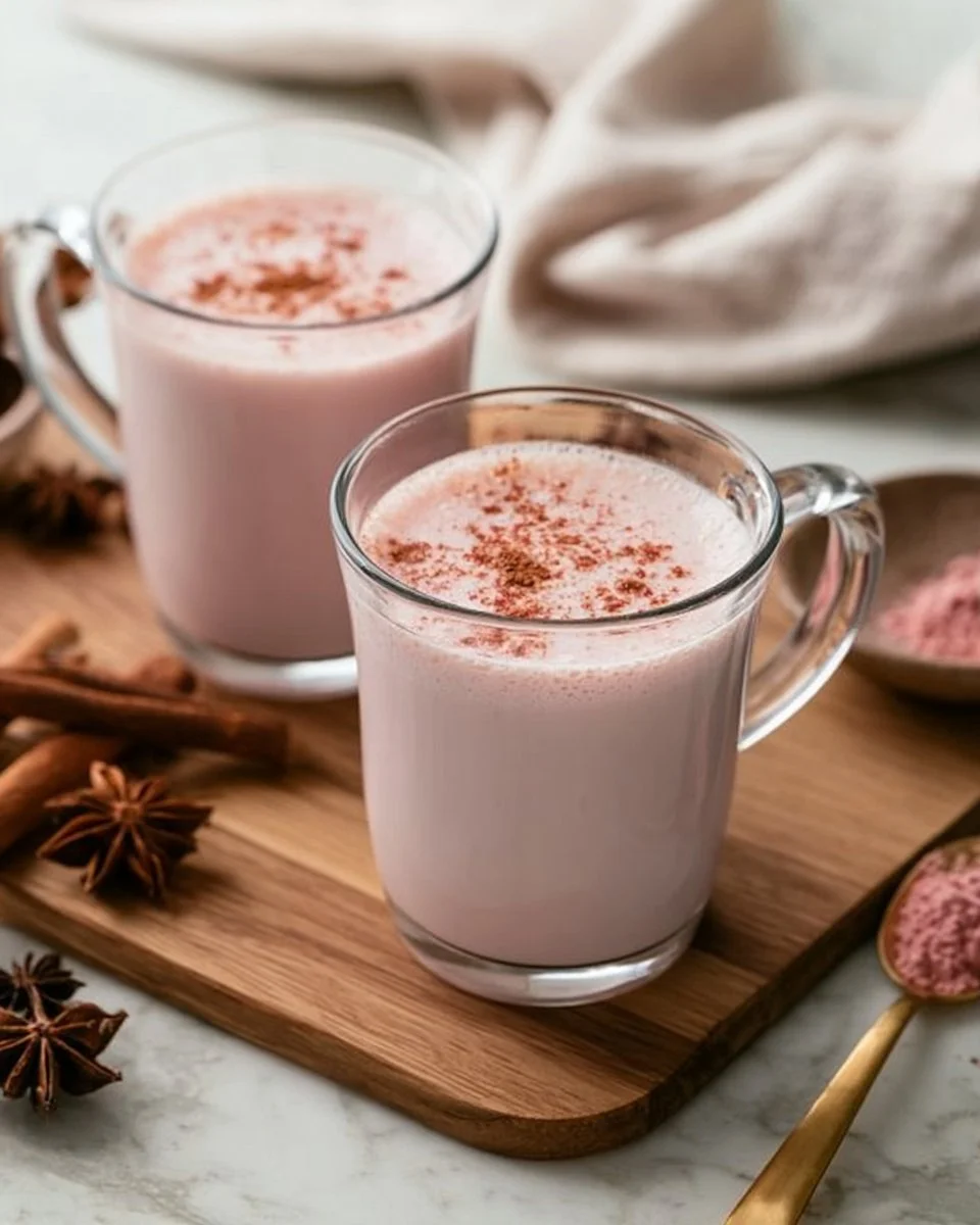 A warm cup of spiced hibiscus fog with herbs and spices.