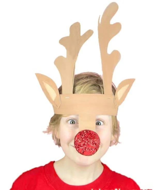 Printable reindeer antlers template for kids' holiday crafts