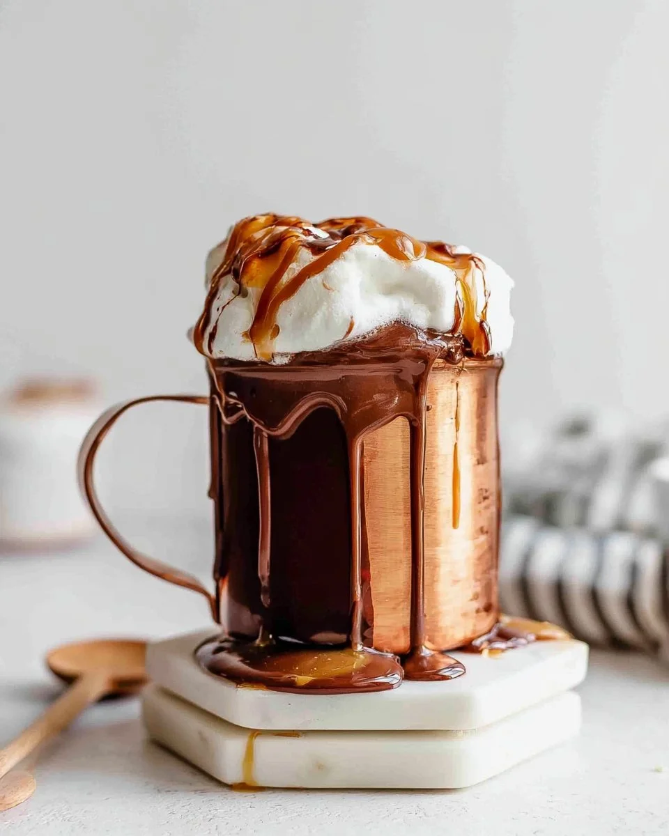 Delicious Fluffernutter Hot Cocoa topped with marshmallows and whipped cream