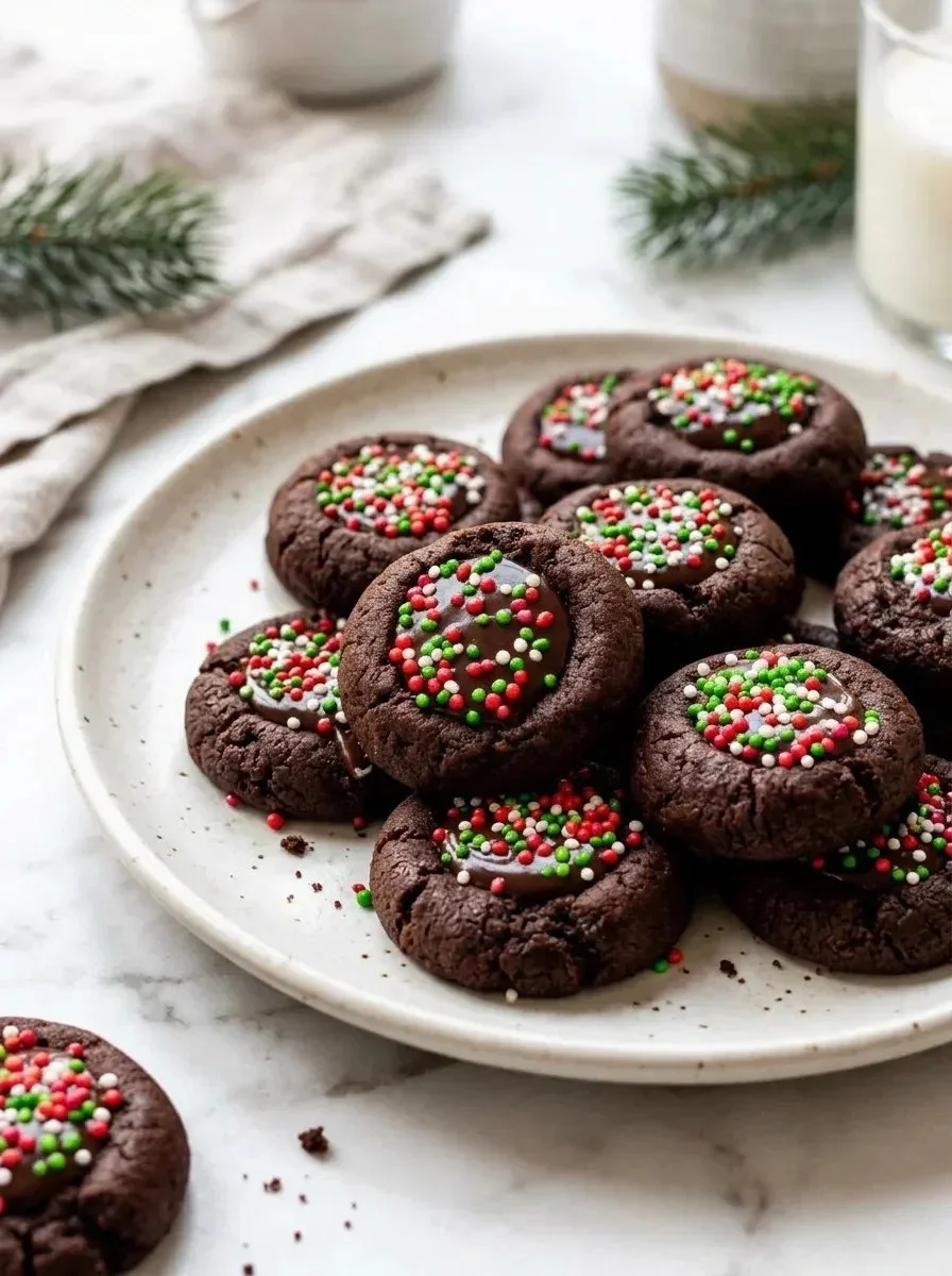 Chocolate Thumbprint Cookies