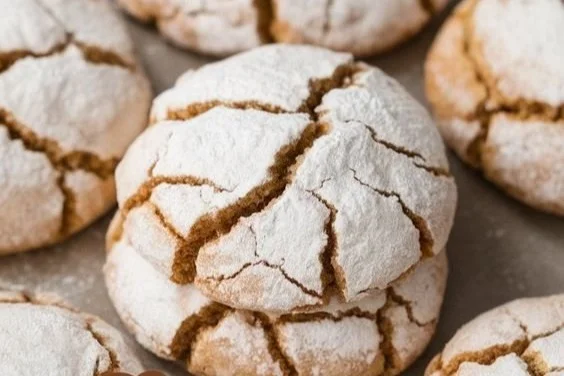 Delicious Cinnamon Coffee Crinkles cookies on a plate, perfect for coffee lovers.
