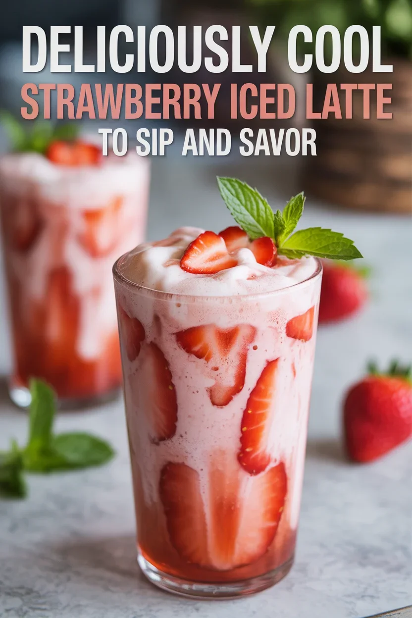 Deliciously Cool Strawberry Iced Latte to Sip and Savor