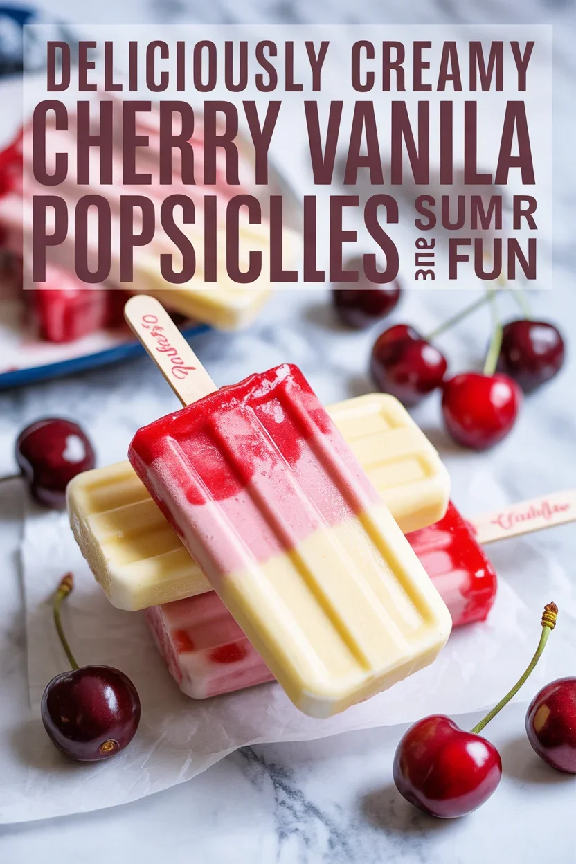 Deliciously Creamy Cherry Vanilla Popsicles for Summer Fun