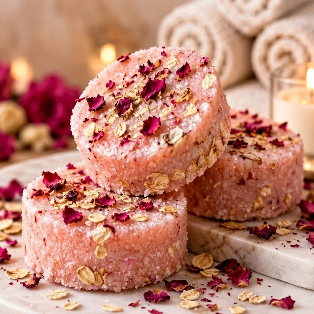 Homemade DIY sugar scrub bar for glowing skin and exfoliation