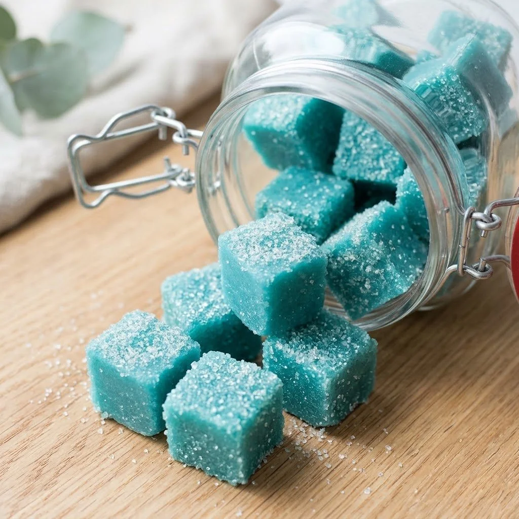 Exfoliating sugar scrub cubes for smooth and rejuvenated skin